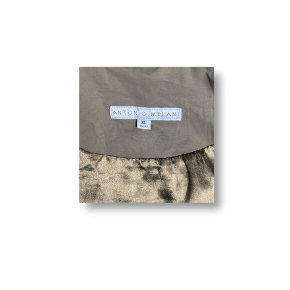 Antonio Melani Olive Green Erin Trench Coat Hooded Gold Zip Utility Outside XL - Picture 13 of 14